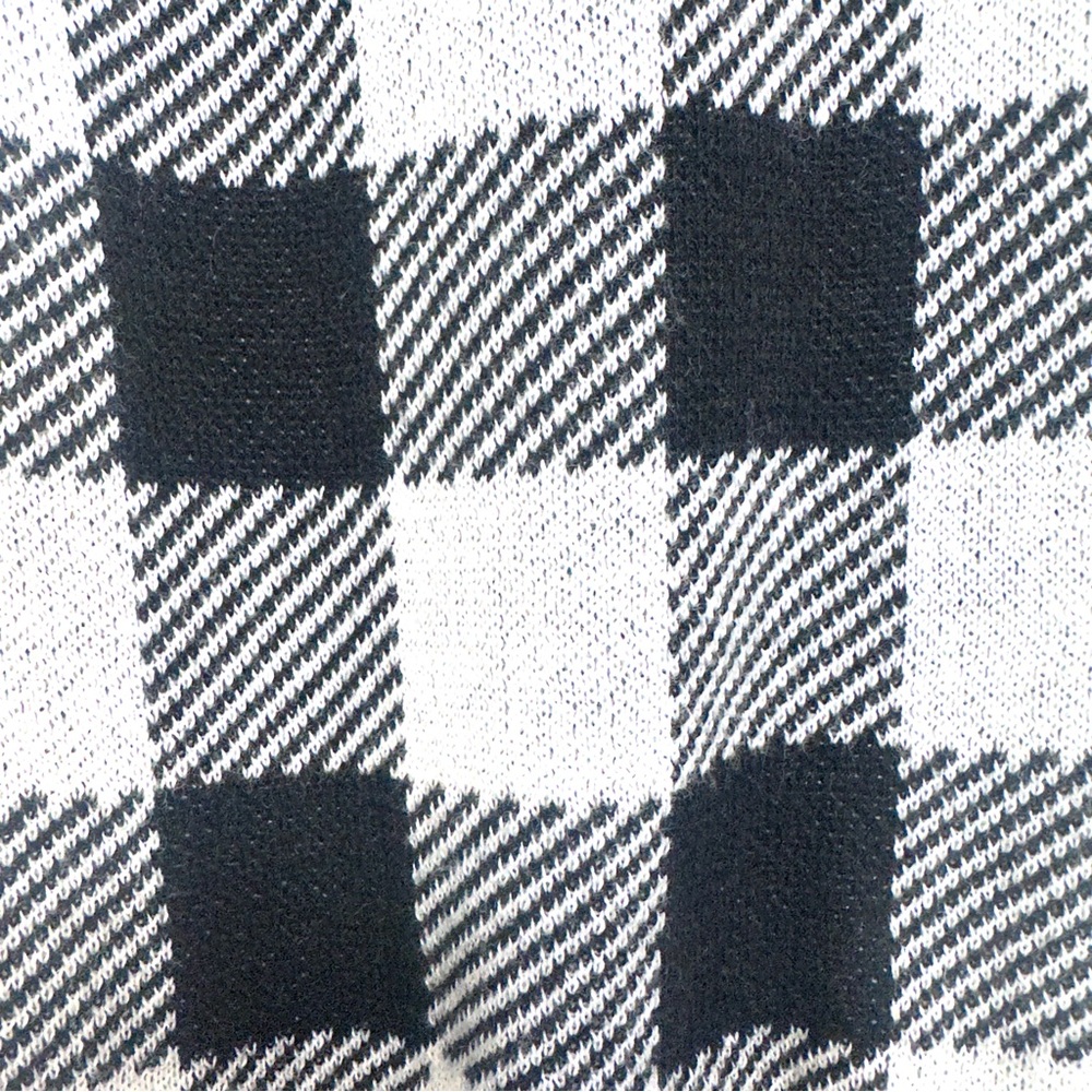 Express Sweater Medium Black White Checkered Crewneck Pullover 100% Cotton NWT - Picture 10 of 15